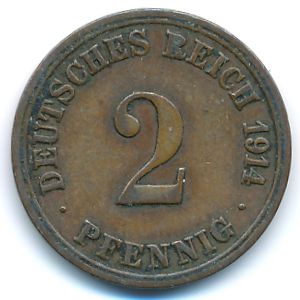 Германия, 2 пфеннига (1914 г.)