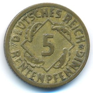 Веймарская республика, 5 рентенпфеннигов (1924 г.)