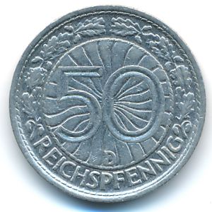 Веймарская республика, 50 рейхспфеннигов (1928 г.)