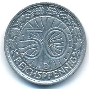 Веймарская республика, 50 рейхспфеннигов (1928 г.)
