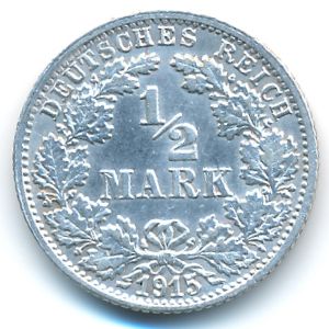 Germany, 1/2 mark, 1915