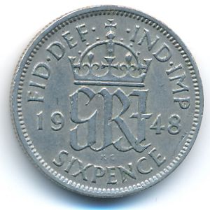 Великобритания, 6 пенсов (1948 г.)