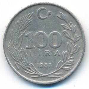 Turkey, 100 lira, 1987