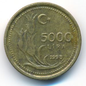 Турция, 5000 лир (1998 г.)