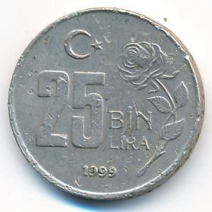 Turkey, 25000 lira, 1999