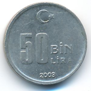 Turkey, 50000 lira, 2003