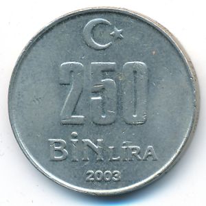 Турция, 250000 лир (2003 г.)