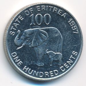 Eritrea, 100 cents, 1997