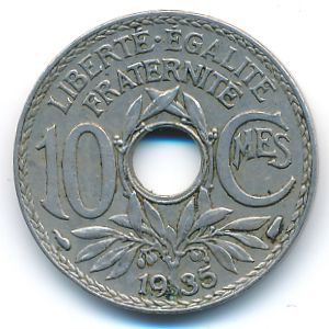 France, 10 centimes, 1935