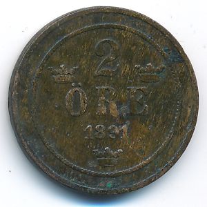 Швеция, 2 эре (1891 г.)