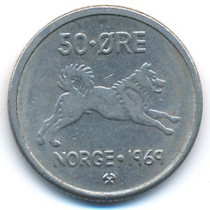 Norway, 50 ore, 1969