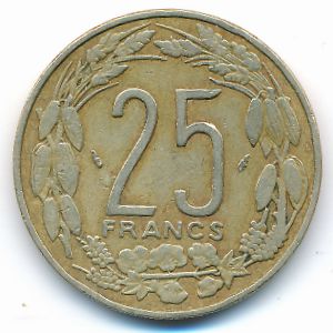 Центральная Африка, 25 франков (1975 г.)