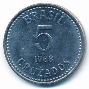 Бразилия, 5 крузадо (1988 г.)
