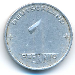German Democratic Republic, 1 pfennig, 1952