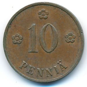 Финляндия, 10 пенни (1938 г.)
