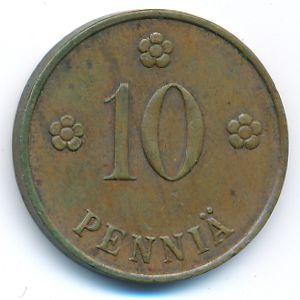 Finland, 10 pennia, 1940
