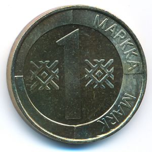 Finland, 1 markka, 1995