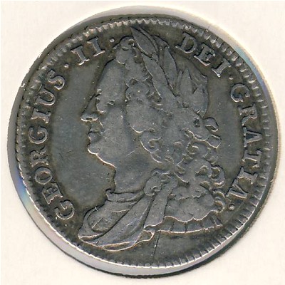 Великобритания, 6 пенсов (1743–1745 г.)