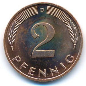ФРГ, 2 пфеннига (1989 г.)