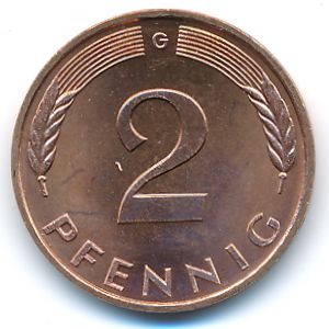 ФРГ, 2 пфеннига (1991 г.)