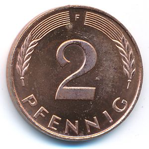 ФРГ, 2 пфеннига (1991 г.)