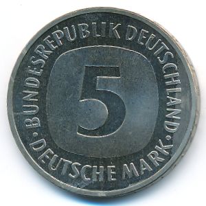West Germany, 5 mark, 1989