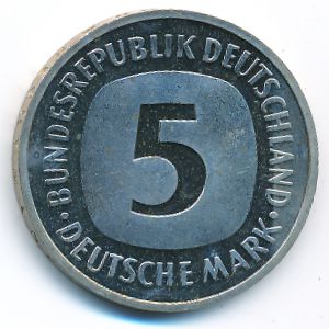 West Germany, 5 mark, 1989