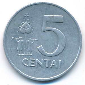 Lithuania, 5 centai, 1991