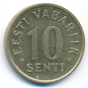 Эстония, 10 сентов (1991 г.)