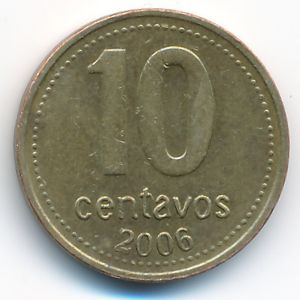 Аргентина, 10 сентаво (2006 г.)