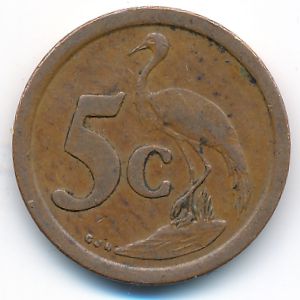 South Africa, 5 cents, 1992