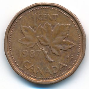 Канада, 1 цент (1987 г.)