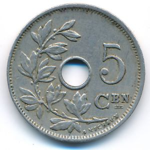 Бельгия, 5 сентим (1928 г.)