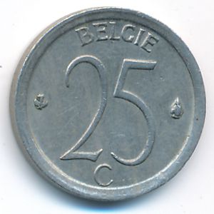 Belgium, 25 centimes, 1969
