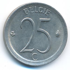 Belgium, 25 centimes, 1970