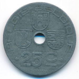 Belgium, 25 centimes, 1943