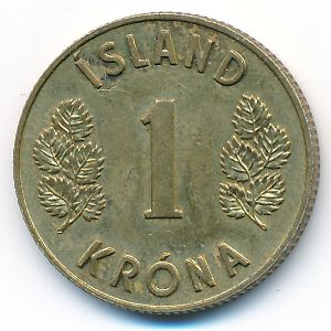 Iceland, 1 krona, 1973