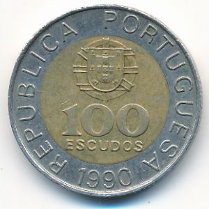 Португалия, 100 эскудо (1990 г.)