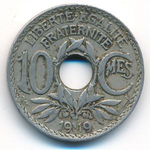 France, 10 centimes, 1919