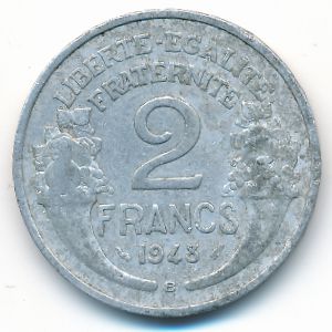 France, 2 francs, 1948