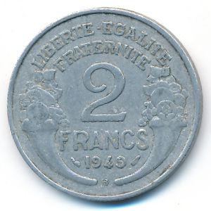 France, 2 francs, 1949