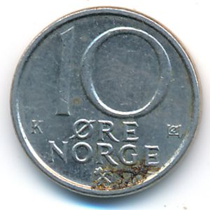 Норвегия, 10 эре (1989 г.)
