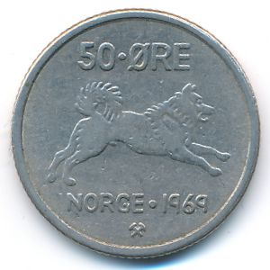 Norway, 50 ore, 1969