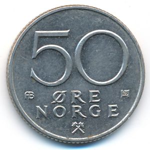 Норвегия, 50 эре (1980 г.)
