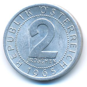Австрия, 2 гроша (1965 г.)