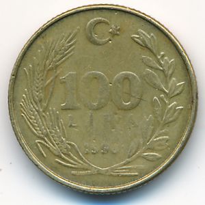 Turkey, 100 lira, 1990