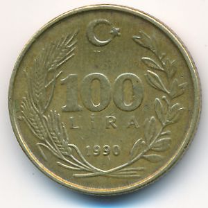 Turkey, 100 lira, 1990