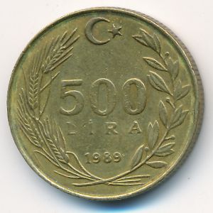 Турция, 500 лир (1989 г.)