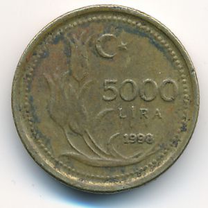 Турция, 5000 лир (1998 г.)