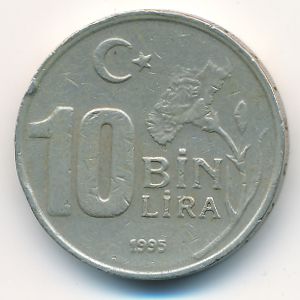 Turkey, 10000 lira, 1995